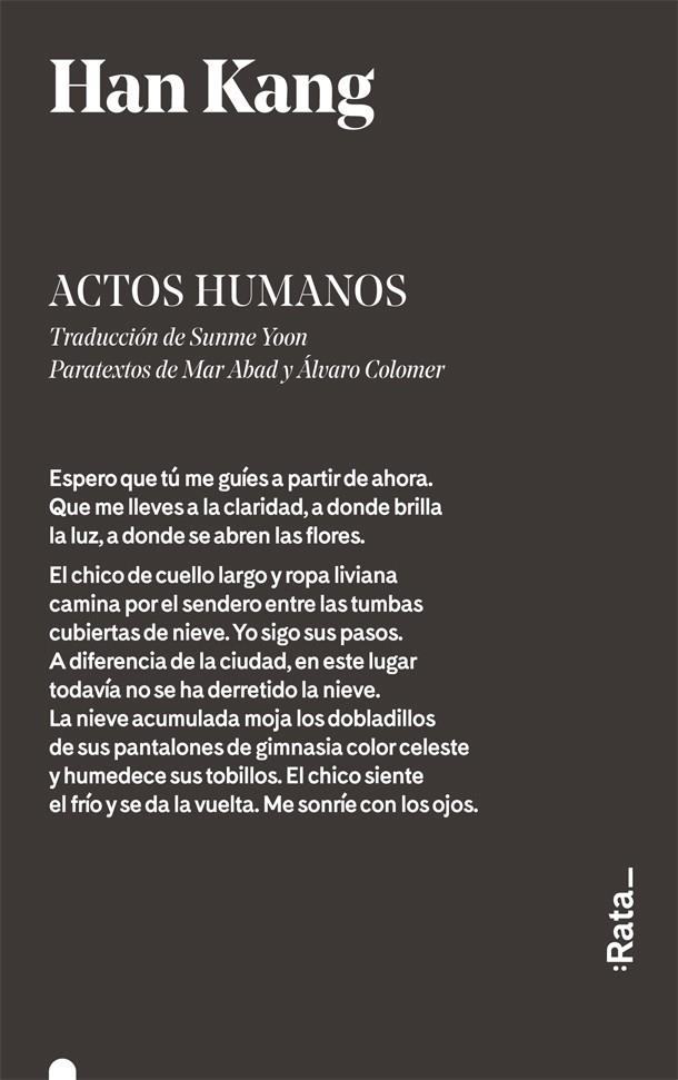 ACTOS HUMANOS | 9788416738342 | HAN KANG | Llibreria Online de Banyoles | Comprar llibres en català i castellà online