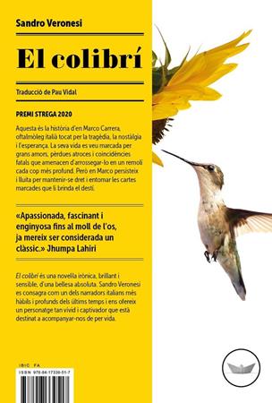 El colibrí, de Sandro Veronesi. Edicions El Periscopi. Traducció Pau Vidal | Llibreria Online de Banyoles | Comprar llibres en català i castellà online