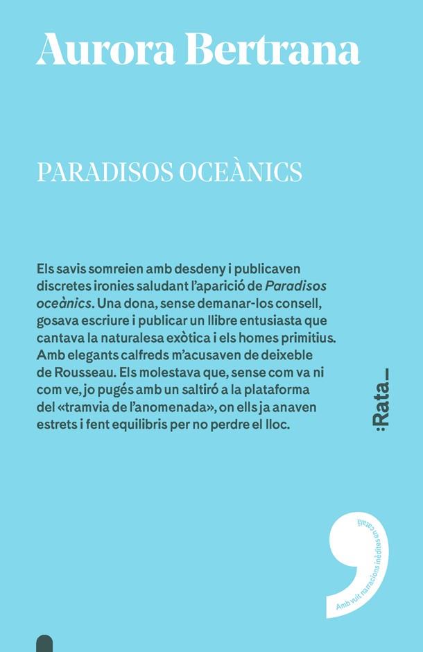 PARADISOS OCEÀNICS | 9788416738335 | AURORA BERTRANA | Llibreria Online de Banyoles | Comprar llibres en català i castellà online