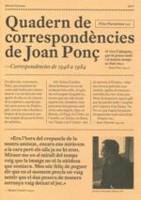 QUADERN DE CORRESPONDÈNCIES DE JOAN PONÇ | 9788472268180 | PARCERISAS, PILAR (ED) | Llibreria Online de Banyoles | Comprar llibres en català i castellà online