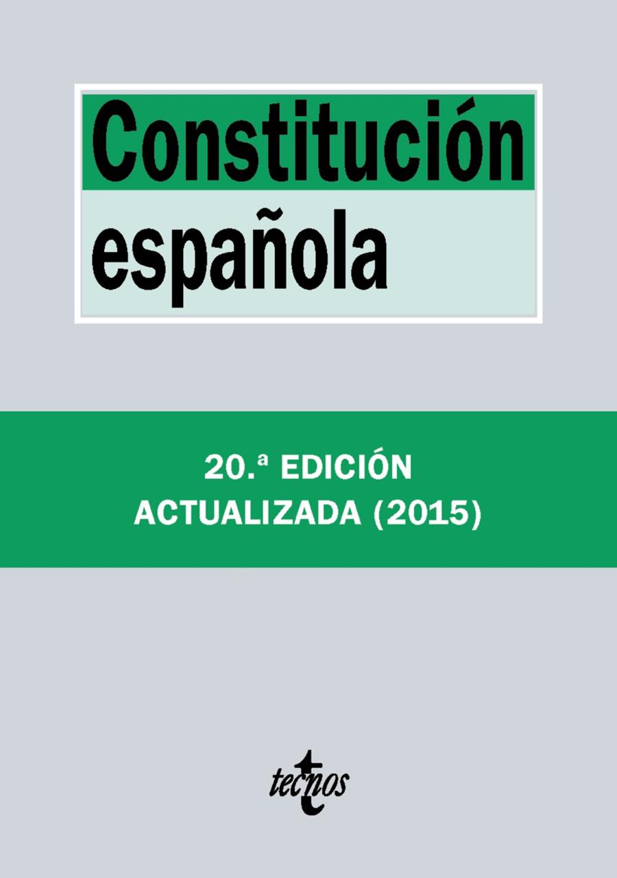 CONSTITUCIÓN ESPAÑOLA | 9788430966189 | EDITORIAL TECNOS | Llibreria Online de Banyoles | Comprar llibres en català i castellà online
