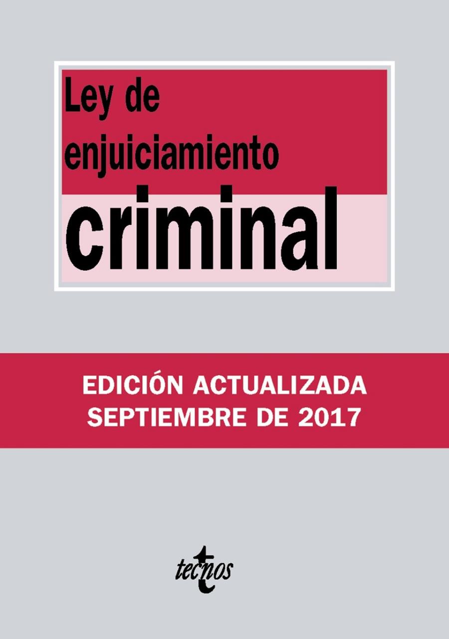 LEY DE ENJUICIAMIENTO CRIMINAL | 9788430971893 | EDITORIAL TECNOS | Llibreria Online de Banyoles | Comprar llibres en català i castellà online