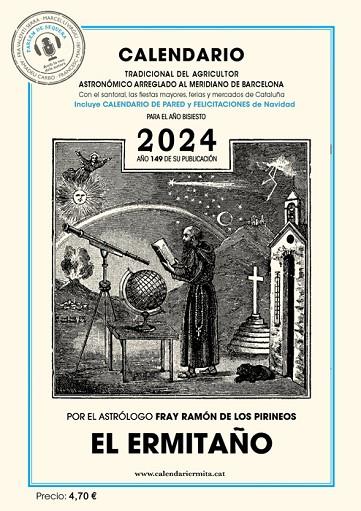 CALENDARIO EL ERMITAÑO 2024 | 9788412656694 | PIRINEOS, FRAY RAMÓN DE LOS | Llibreria Online de Banyoles | Comprar llibres en català i castellà online