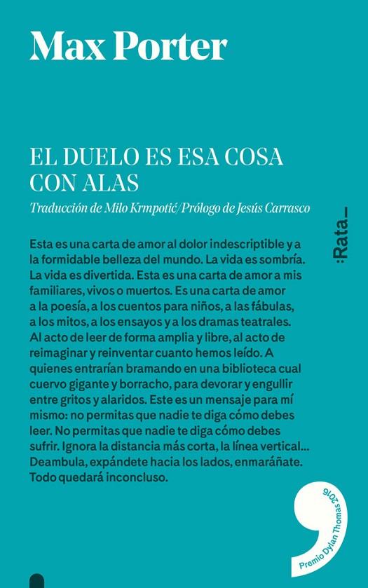 EL DUELO ES ESA COSA CON ALAS | 9788494489150 | PORTER, MAX | Llibreria Online de Banyoles | Comprar llibres en català i castellà online