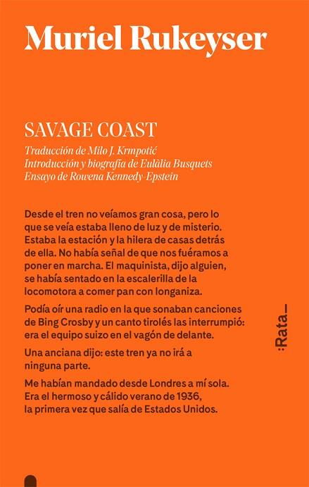 SAVAGE COAST (CAST) | 9788416738113 | MURIEL RUKEYSER | Llibreria Online de Banyoles | Comprar llibres en català i castellà online