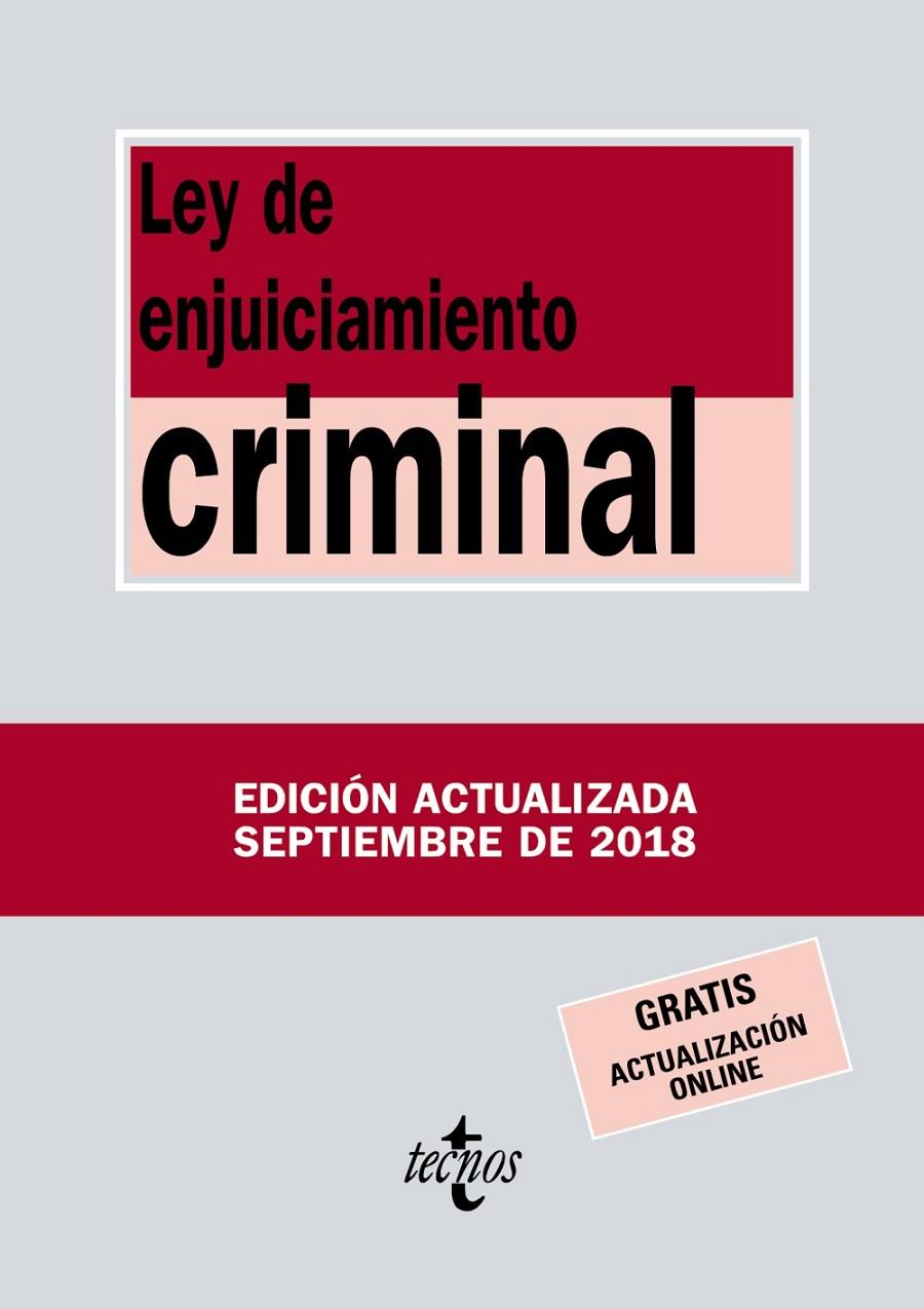 LEY DE ENJUICIAMIENTO CRIMINAL | 9788430974979 | EDITORIAL TECNOS | Llibreria Online de Banyoles | Comprar llibres en català i castellà online