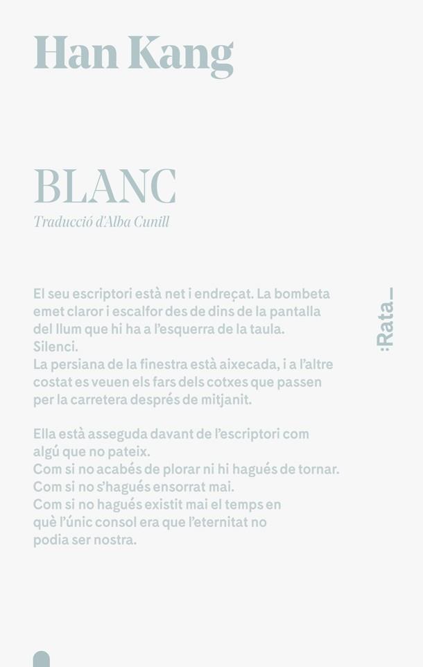 BLANC | 9788416738502 | HAN KANG | Llibreria L'Altell - Llibreria Online de Banyoles | Comprar llibres en català i castellà online - Llibreria de Girona