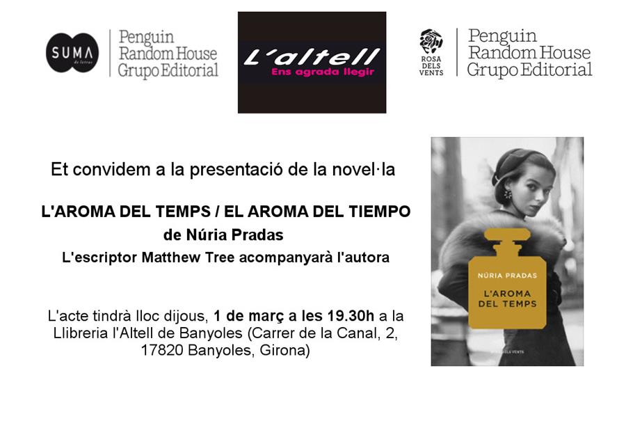 Presentem: L'AROMA DEL TEMPS, de Núria Pradas - Llibreria Online de Banyoles | Comprar llibres en català i castellà online