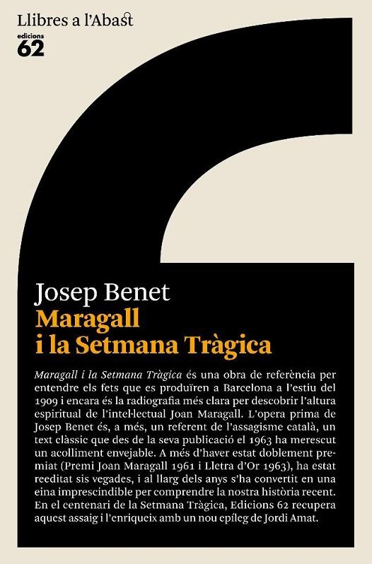 MARAGALL I LA SETMANA TRAGICA | 9788429763089 | BENET, JOSEP | Llibreria Online de Banyoles | Comprar llibres en català i castellà online