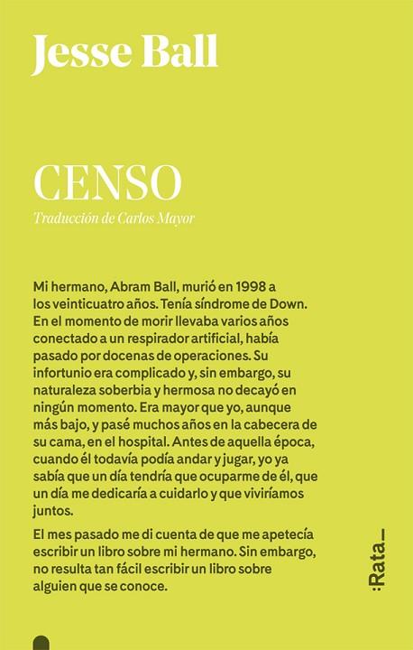 CENSO | 9788416738304 | BALL, JESSE | Llibreria Online de Banyoles | Comprar llibres en català i castellà online