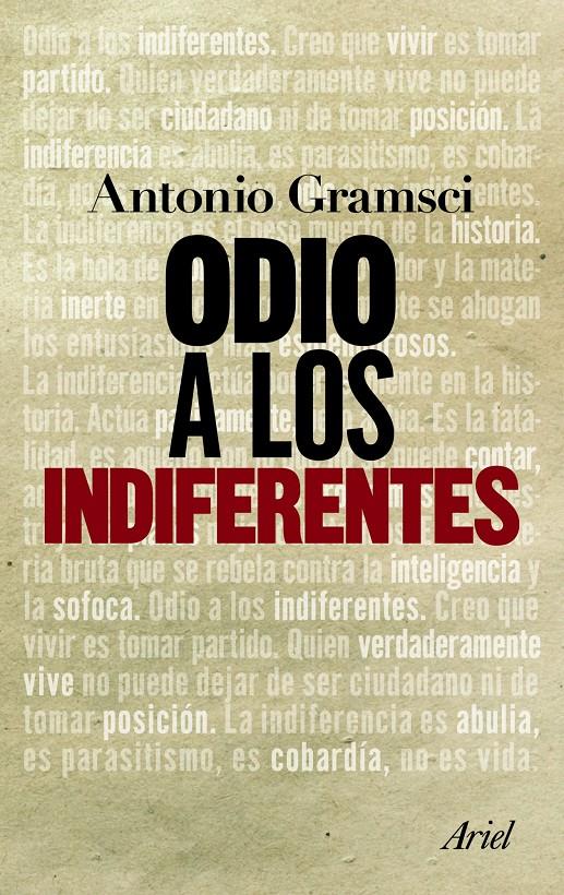 ODIO A LOS INDIFERENTES | 9788434413603 | GRAMSCI, ANTONIO | Llibreria Online de Banyoles | Comprar llibres en català i castellà online