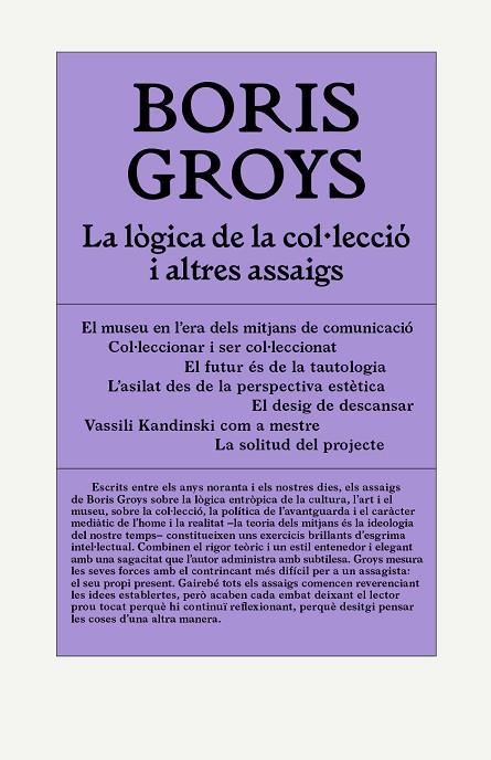 LA LÒGICA DE LA COL·LECCIÓ I ALTRES ASSAIGS | 9788412230574 | GROYS, BORIS | Llibreria Online de Banyoles | Comprar llibres en català i castellà online
