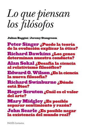 LO QUE PIENSAN LOS FILOSOFOS | 9788449325434 | BAGGINI, JULIAN / STANGROOM, JEREMY | Llibreria L'Altell - Llibreria Online de Banyoles | Comprar llibres en català i castellà online - Llibreria de Girona
