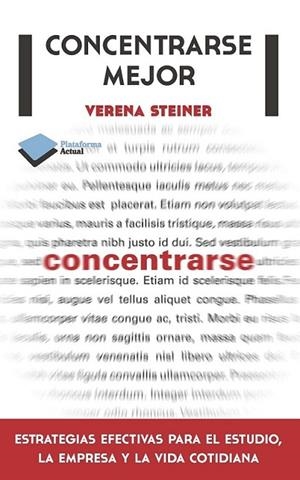 CONCENTRARSE | 9788415577508 | STEINER, VERENA | Llibreria L'Altell - Llibreria Online de Banyoles | Comprar llibres en català i castellà online - Llibreria de Girona