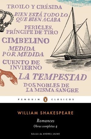 ROMANCES (OBRA COMPLETA 4) | 9788491051374 | SHAKESPEARE, WILLIAM | Llibreria Online de Banyoles | Comprar llibres en català i castellà online