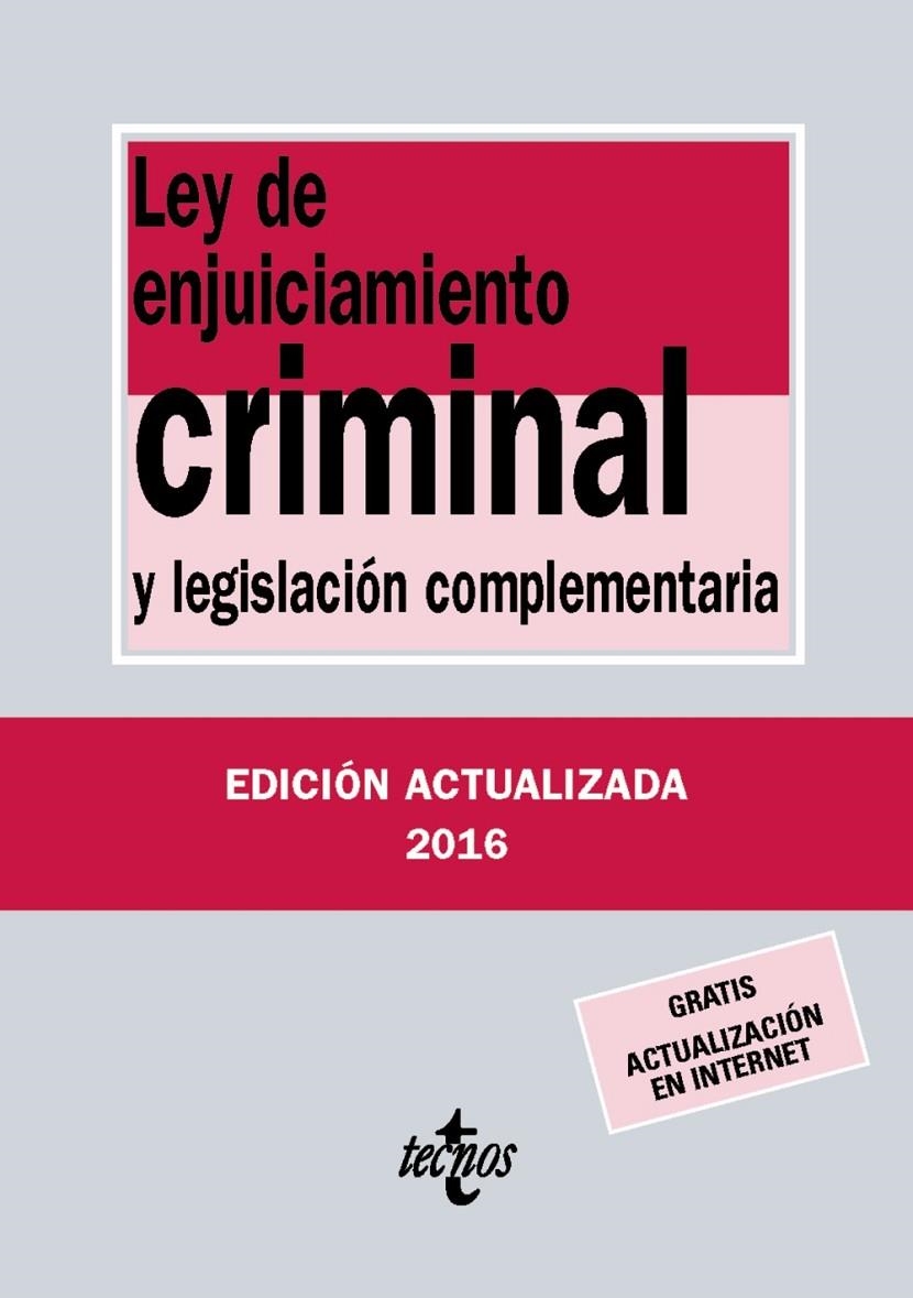 LEY DE ENJUICIAMIENTO CRIMINAL | 9788430970018 | EDITORIAL TECNOS | Llibreria L'Altell - Llibreria Online de Banyoles | Comprar llibres en català i castellà online - Llibreria de Girona