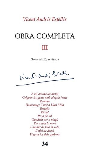 OBRA COMPLETA 3 | 9788416789016 | ANDRÉS ESTELLÉS, VICENT | Llibreria L'Altell - Llibreria Online de Banyoles | Comprar llibres en català i castellà online - Llibreria de Girona