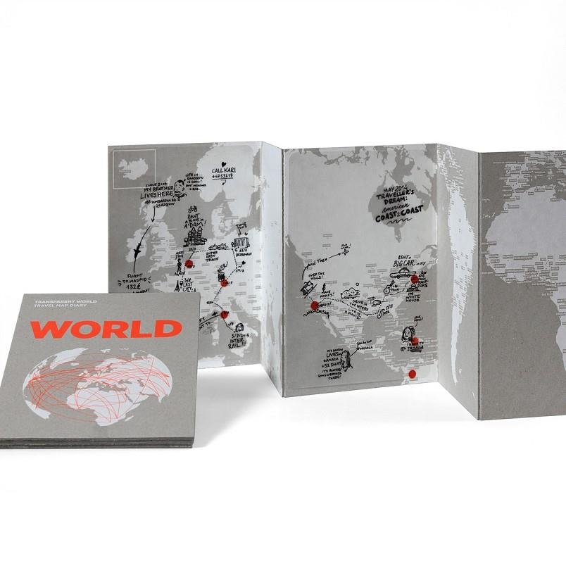 WORLD. TRANSPARENT WORLD TRAVEL MAP DIARY | 9788897487562 | Llibreria L'Altell - Llibreria Online de Banyoles | Comprar llibres en català i castellà online - Llibreria de Girona