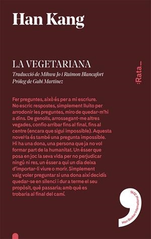 VEGETARIANA, LA | 9788416738120 | KANG, HAN | Llibreria L'Altell - Llibreria Online de Banyoles | Comprar llibres en català i castellà online - Llibreria de Girona