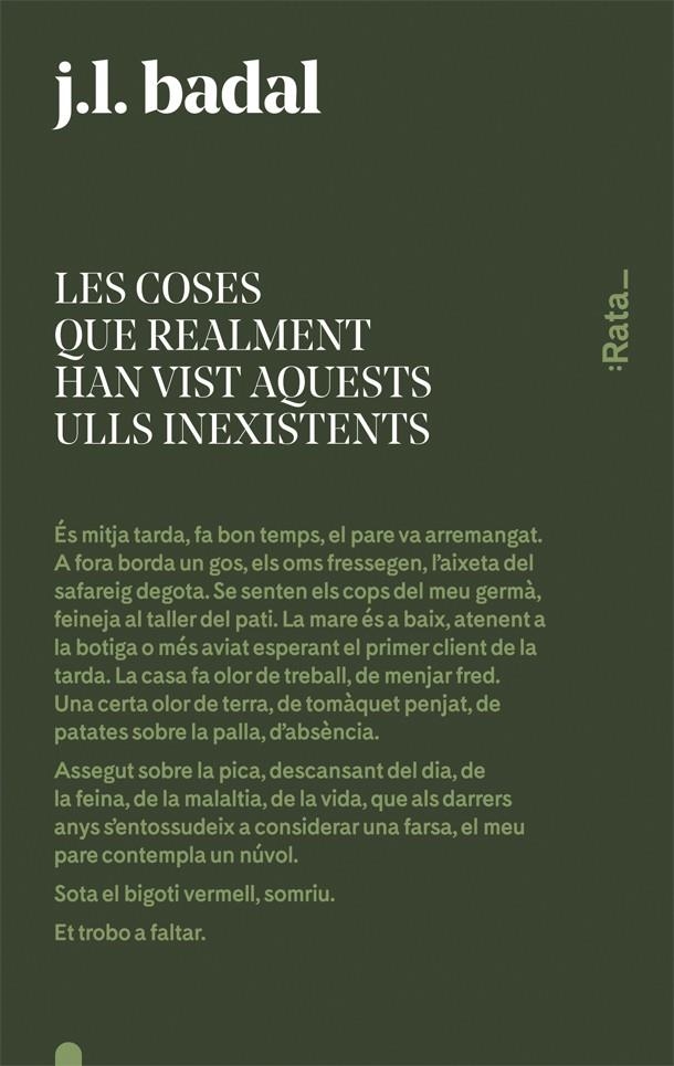 COSES QUE REALMENT HAN VIST AQUESTS ULLS INEXISTENTS, LES | 9788416738144 | BADAL, JOSEP LLUÍS | Llibreria L'Altell - Llibreria Online de Banyoles | Comprar llibres en català i castellà online - Llibreria de Girona