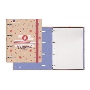 CARPETA-BLOC 4 ANELLES FLAMINGO A4 WEEKEND | 8422952164777 | Llibreria Online de Banyoles | Comprar llibres en català i castellà online