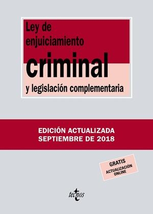 LEY DE ENJUICIAMIENTO CRIMINAL Y LEGISLACIÓN COMPLEMENTARIA | 9788430975112 | EDITORIAL TECNOS | Llibreria Online de Banyoles | Comprar llibres en català i castellà online