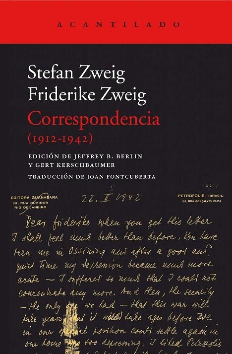 CORRESPONDENCIA (1912-1942) | 9788416748181 | ZWEIG, STEFAN/ZWEIG, FRIEDERICKE | Llibreria Online de Banyoles | Comprar llibres en català i castellà online
