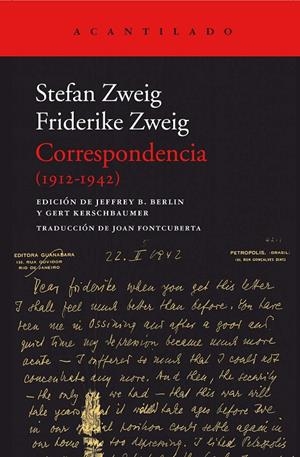 CORRESPONDENCIA (1912-1942) | 9788416748181 | ZWEIG, STEFAN/ZWEIG, FRIEDERICKE | Llibreria Online de Banyoles | Comprar llibres en català i castellà online