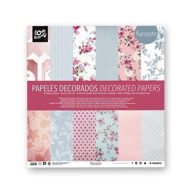 PAPERS DECORATS DOBLE CARA LOVE BUSQUETS ROMANTIC | 8422829617160 | BUSQUETS | Llibreria Online de Banyoles | Comprar llibres en català i castellà online