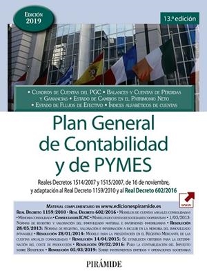 PLAN GENERAL DE CONTABILIDAD Y DE PYMES | 9788436841688 | EDICIONES PIRÁMIDE | Llibreria Online de Banyoles | Comprar llibres en català i castellà online