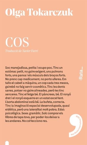 COS | 9788416738496 | TOKARCZUK, OLGA | Llibreria L'Altell - Llibreria Online de Banyoles | Comprar llibres en català i castellà online - Llibreria de Girona