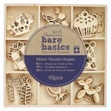 CAIXETA DE 45 MINI FORMES DE FUSTA MIXTES BARE BASICS DOCRAFTS | 5055198817706 | DOCRAFTS | Llibreria L'Altell - Llibreria Online de Banyoles | Comprar llibres en català i castellà online - Llibreria de Girona