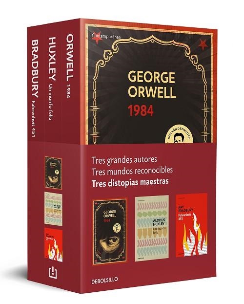 DISTOPÍAS MAESTRAS (PACK CON: 1984 DE ORWELL | UN MUNDO FELIZ DE HUXLEY | FAHREN | 9788466359542 | VARIOS AUTORES, | Llibreria L'Altell - Llibreria Online de Banyoles | Comprar llibres en català i castellà online - Llibreria de Girona