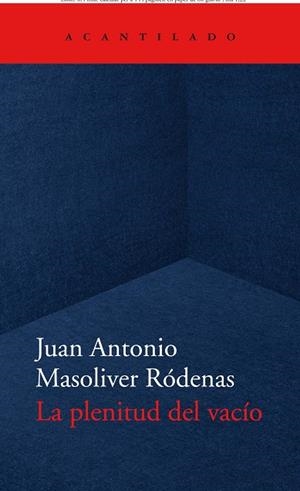 PLENITUD DEL VACÍO, LA | 9788418370779 | MASOLIVER RÓDENAS, JUAN ANTONIO | Llibreria Online de Banyoles | Comprar llibres en català i castellà online