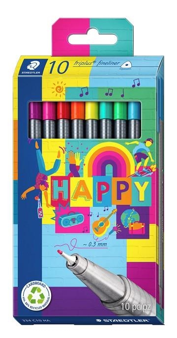 FINELINER TRIPLUS 10PCS 0.3MM HAPPY | 4007817087480 | Llibreria L'Altell - Llibreria Online de Banyoles | Comprar llibres en català i castellà online - Llibreria de Girona