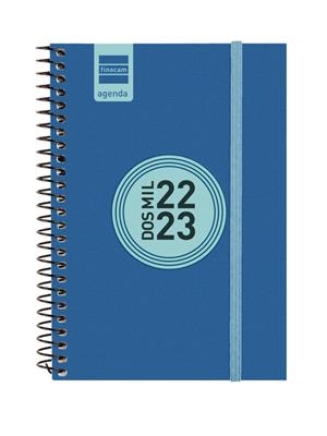 AGENDA FINOCAM 22/23 E8 SETMANA VISTA HORITZONTAL ESPIRAL LABEL BLAVA COBALT | 8422952336624 | FINOCAM | Llibreria Online de Banyoles | Comprar llibres en català i castellà online