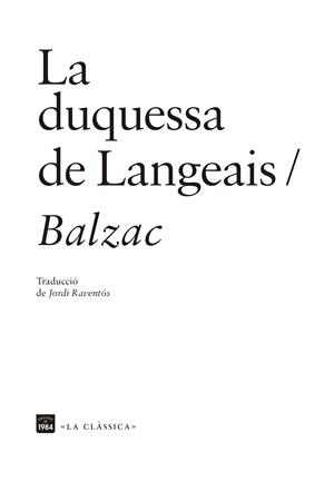 LA DUQUESSA DE LANGEAIS | 9788418858161 | BALZAC, HONORÉ DE | Llibreria L'Altell - Llibreria Online de Banyoles | Comprar llibres en català i castellà online - Llibreria de Girona