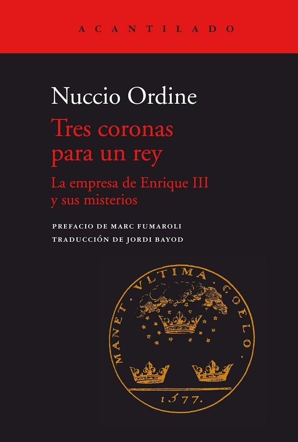 TRES CORONAS PARA UN REY | 9788418370922 | ORDINE, NUCCIO/BAYOD, JORDI | Llibreria L'Altell - Llibreria Online de Banyoles | Comprar llibres en català i castellà online - Llibreria de Girona