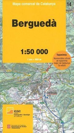 MAPA COMARCAL DE CATALUNYA 1:50 000. BERGUEDÀ - 14 | 9788439394006 | ICGC | Llibreria L'Altell - Llibreria Online de Banyoles | Comprar llibres en català i castellà online - Llibreria de Girona