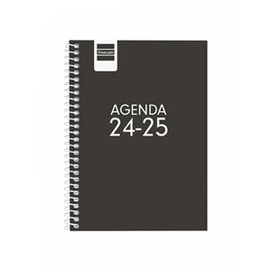AGENDA COOL 1/8 SETMANA VISTA HORITZONTAL 24-25 NEGRA | 8422952377191 | FINOCAM | Llibreria Online de Banyoles | Comprar llibres en català i castellà online