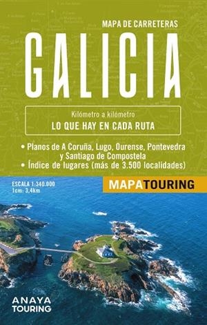 MAPA DE CARRETERAS GALICIA (DESPLEGABLE), ESCALA 1:340.000 | 9788491588603 | ANAYA TOURING | Llibreria L'Altell - Llibreria Online de Banyoles | Comprar llibres en català i castellà online - Llibreria de Girona