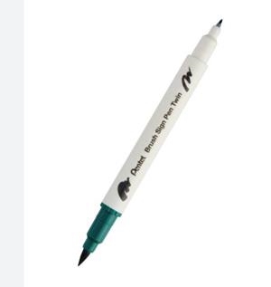 RETOLADOR CAL·LIGRÀFIC DOBLE PUNTA DE PINZELL PENTEL BLAU | 4711577072012 | Llibreria Online de Banyoles | Comprar llibres en català i castellà online