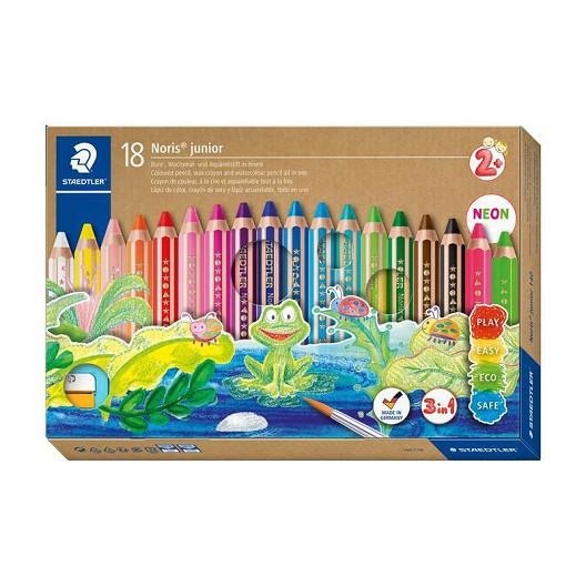 CAPSA DE 18 LLAPIS AQUAREL·LABLES/CERES DE COLORS STAEDTLER NORIS JUNIOR | 4007817029206 | STAEDTLER | Llibreria Online de Banyoles | Comprar llibres en català i castellà online