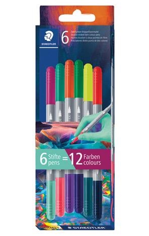 CAPSA DE 6 RETOLADORS DE DOBLE PUNTA DE DOS COLORS STAEDTLER | 4007817165690 | STAEDTLER | Llibreria Online de Banyoles | Comprar llibres en català i castellà online
