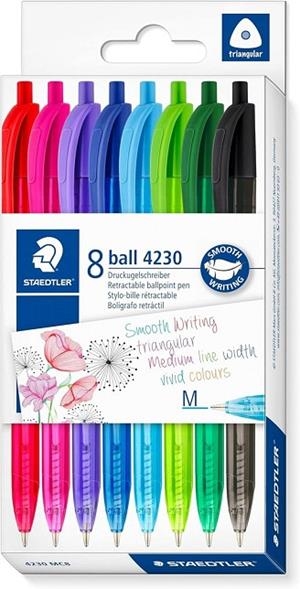 CAPSA DE 8 BOLÍGRAFS RETRÀCTILS ERGONÒMICS 1.0MM M STAEDTLER | 4007817102947 | STAEDTLER | Llibreria Online de Banyoles | Comprar llibres en català i castellà online