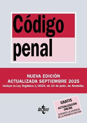 CÓDIGO PENAL 33ª EDICIÓN) 2025 | 9788430993093 | EDITORIAL TECNOS | Llibreria Online de Banyoles | Comprar llibres en català i castellà online