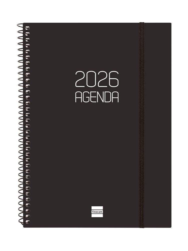 AGENDA 2026 E10 SETMANA HORITZONTAL FINOCAM OPACA NEGRA | 8422952408574 | FINOCAM | Llibreria Online de Banyoles | Comprar llibres en català i castellà online