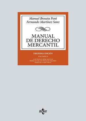 MANUAL DE DERECHO MERCANTIL | 9788430990528 | BROSETA PONT, MANUEL/MARTÍNEZ SANZ, FERNANDO | Llibreria Online de Banyoles | Comprar llibres en català i castellà online