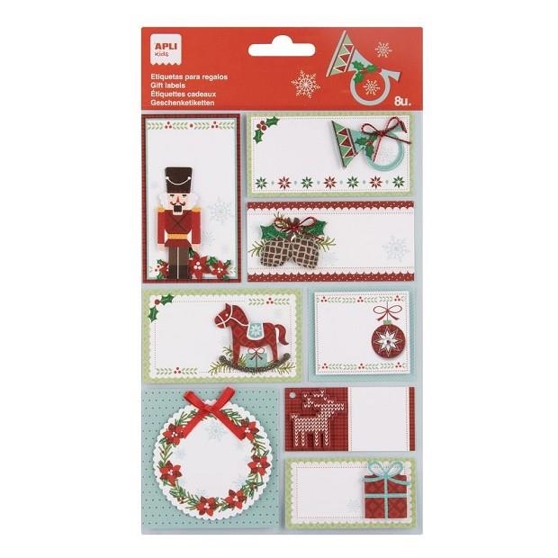 PAQUET DE 8 ETIQUETES DE REGAL DE NADAL APLI KIDS | 8410782202240 | APLI | Llibreria L'Altell - Llibreria Online de Banyoles | Comprar llibres en català i castellà online - Llibreria de Girona