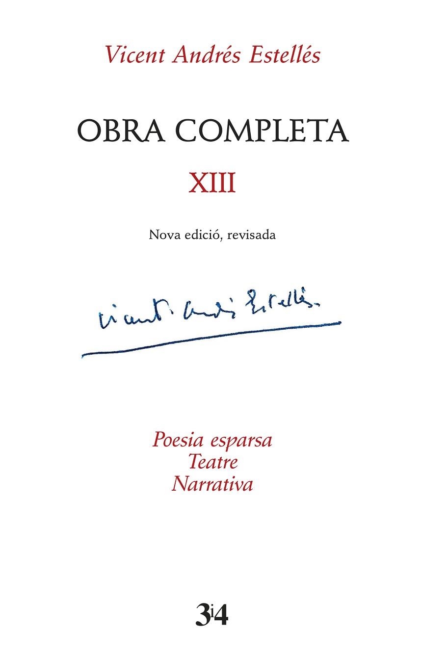 OBRA COMPLETA REVISADA, VOLUM 13 | 9788417469979 | ANDRÉS ESTELLÉS, VICENT | Llibreria Online de Banyoles | Comprar llibres en català i castellà online